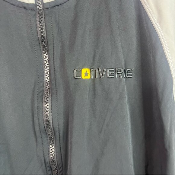 Converse sweater zip up Black and Gray Jacket with Yellow Accents - Picture 5 of 8